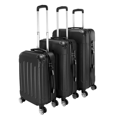 3-in-1 Portable ABS Trolley Case 20" / 24" / 28" Black