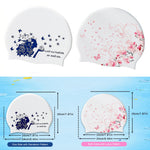 2pcs Silicone Swim Cap for Women Men, High Elasticity Comfortable Non-Slip Swimming Cap for Girls & Boys, Durable Waterproof Swim Hats for Long and Short Hair, Keep Hair Dry