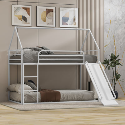 Twin over Twin House Bed White