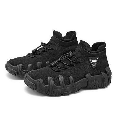 Trending Chunky Knit Sneakers, Breathable Platform Shoes for Men's Daily Outfits