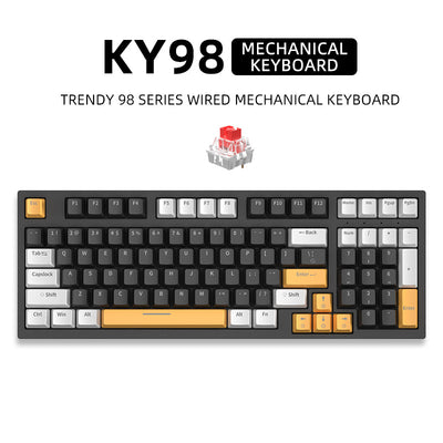 98 Mechanical Gaming Keyboard, 96% Gasket Hot Swappable Wired USB Keyboard with RGB Backlit, NKRO for Win/Mac