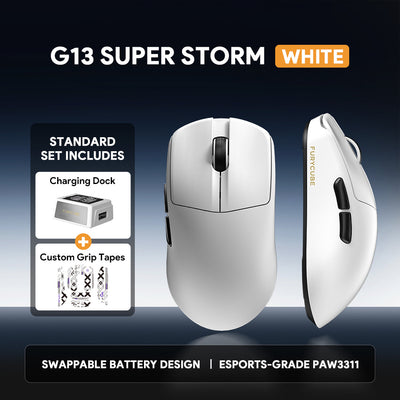 G13S 2.4GHz Wireless Ergonomic Gaming Mouse Swappable Battery Lightweight 22000dpi PAW3311 Tri-mode for RGB Backlit USB