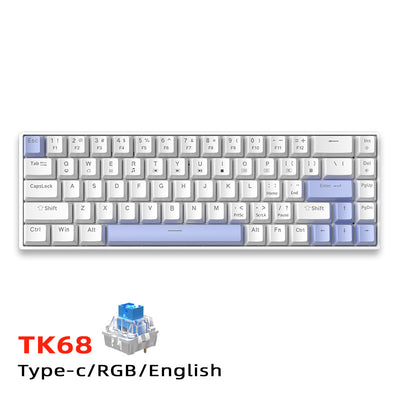 68-Key Mechanical Gaming Keyboard, Hot-Swappable with RGB & Detachable Cable
