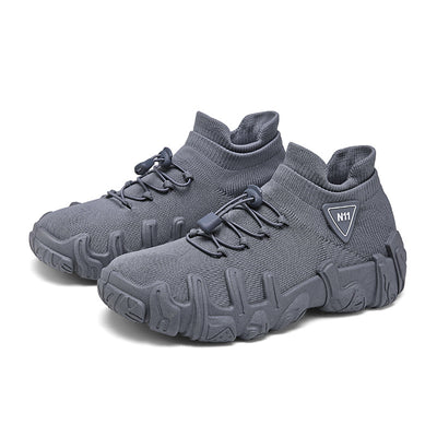 Trending Chunky Knit Sneakers, Breathable Platform Shoes for Men's Daily Outfits