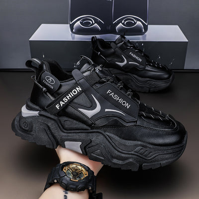 Men's Techwear Chunky Sneakers, Spring/Autumn Breathable Running Shoes with Futuristic Design