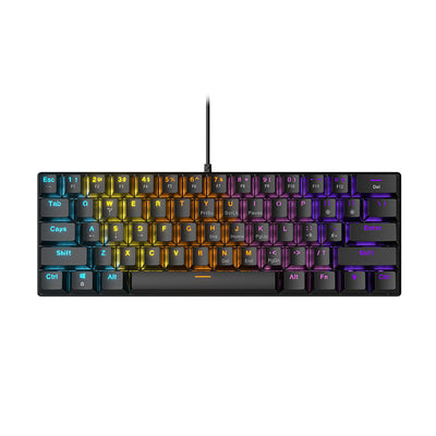 Mini 60% Gaming Keyboard, RGB Backlit 61 Key Ultra-Compact Keyboard, Ergonomic Waterproof Mechanical Feeling Office Computer Keyboards for PC, MAC, PS4, Xbox ONE Gamer