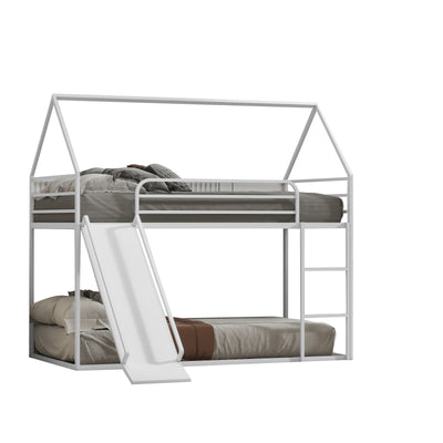 Twin over Twin House Bed White