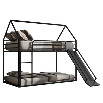Twin over Twin House Bed Black